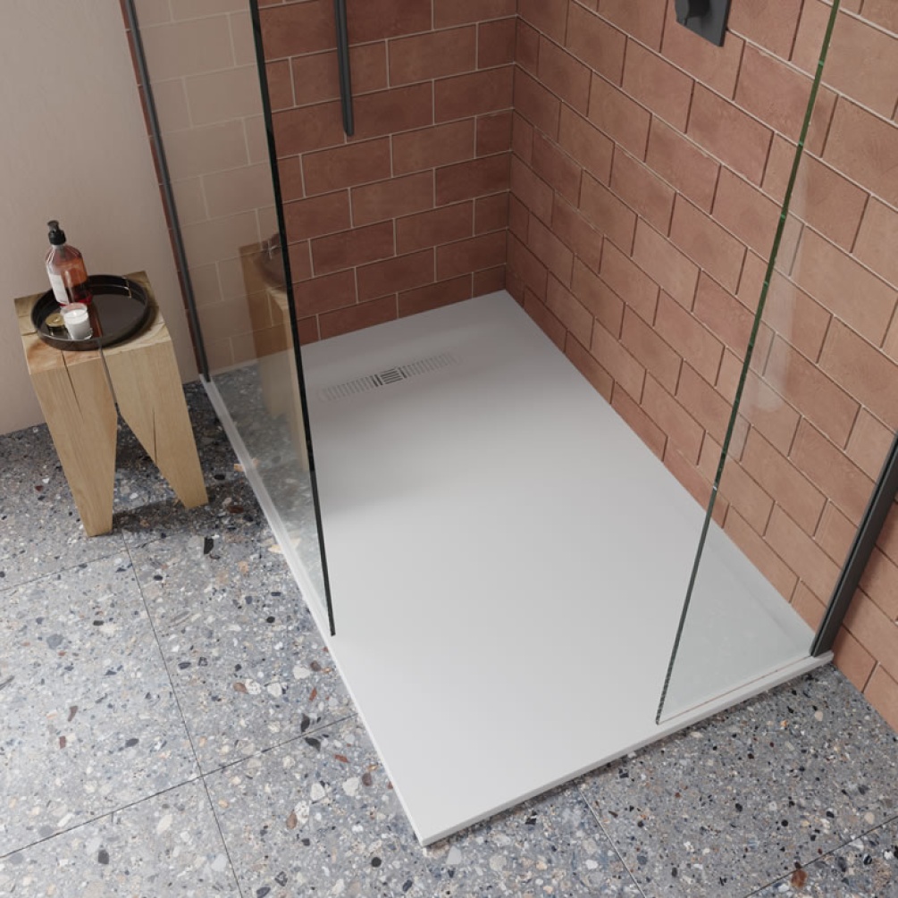Lifestyle image of Crosswater Vito 1400 x 900mm Rectangular Dolomite Shower Tray